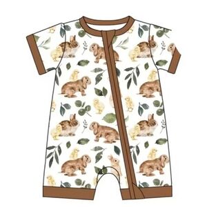 NEW SUTTONS BUTTONS SNUGGLE BUNNIES SHORTY ZIP-UP ONE PIECE ROMPER 3-6 MONTHS